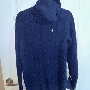 Navy Blue Cable Knit Sweater